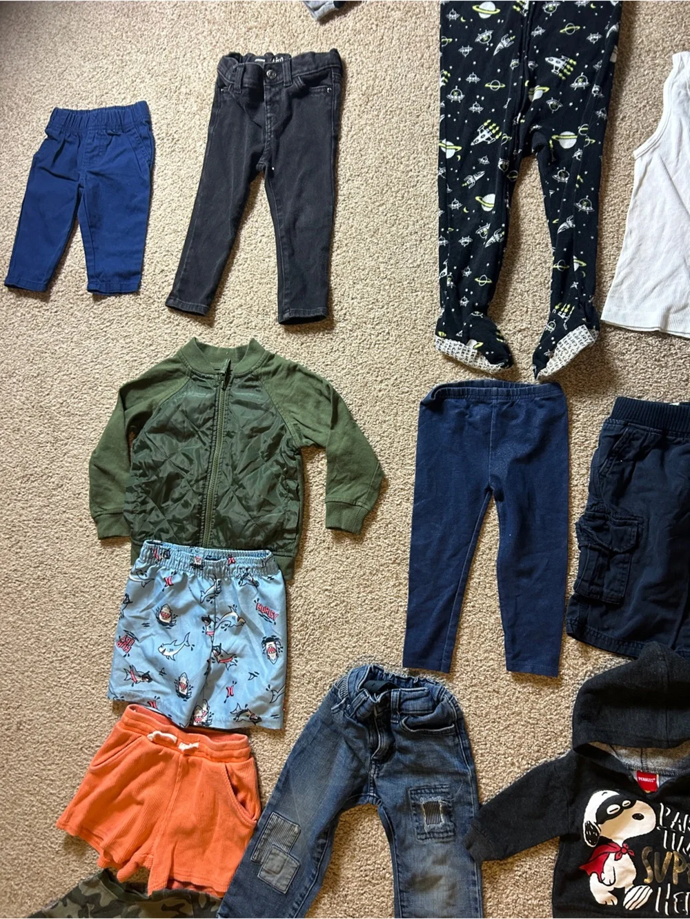 Baby Boy Clothes Lot 15 Pieces 3M-2T Nike Disney Carters Pants Shirts Outfit